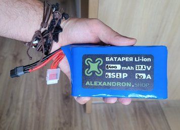 Батарея з індикатором заряду 6S2P 8400mAh 90А Molicel Li-Ion для FPV дрону FPV-64534528 фото