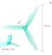 Пропелери Gemfan Hurricane 7050 (7") 3-лопатеві, прозоро-зелені 399975 фото 3