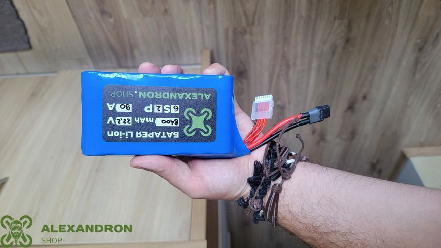 Батарея з індикатором заряду 6S2P 8400mAh 90А Molicel Li-Ion для FPV дрону FPV-64534528 фото