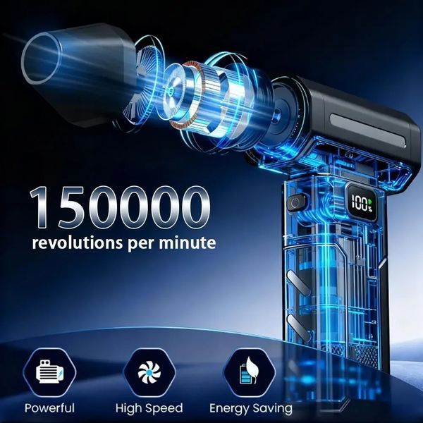 Акумуляторна безколекторна турбо-повітродувка X8 Brushless Turbo Fan (150 000 об/хв, 6000 мАг, 5 швидкостей) 37482824475 фото