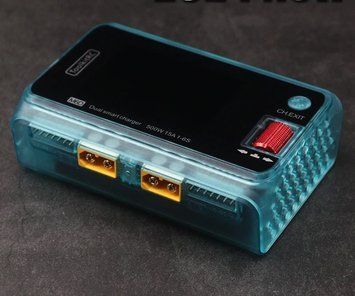 Зарядний пристрій ToolkitRC M6D 500W Dual прозоро-блакитний 776666688469 фото