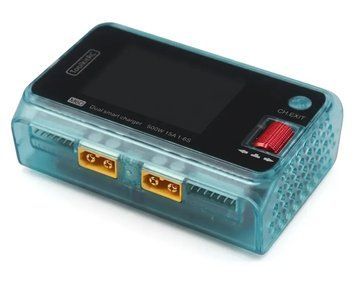 Зарядний пристрій ToolkitRC M6D 500W Dual прозоро-блакитний 776666688469 фото