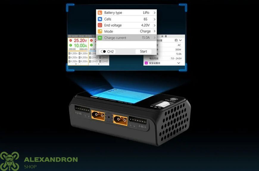 Зарядний пристрій ToolkitRC M6D 500W Dual прозоро-блакитний 776666688469 фото
