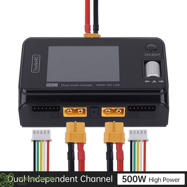 Двоканальний зарядний пристрій ToolkitRC M6D V3 500W 15A DC (1-6S) 831757 фото