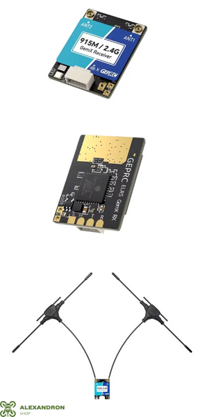Двочастотний FPV приймач GEPRC ELRS 915M/2.4G Gemini Xrossband  789587095090005 фото