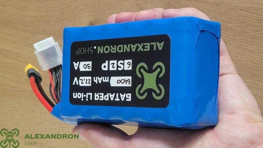 Батарея 6S2P 8400mAh 90А 21700 Molicel Li-Ion акумулятор для FPV дрону FPV-0044 фото