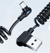 Шнур пружинка USB Type-A / USB Type-C, 1м, 6А 35236571257523544 фото 2