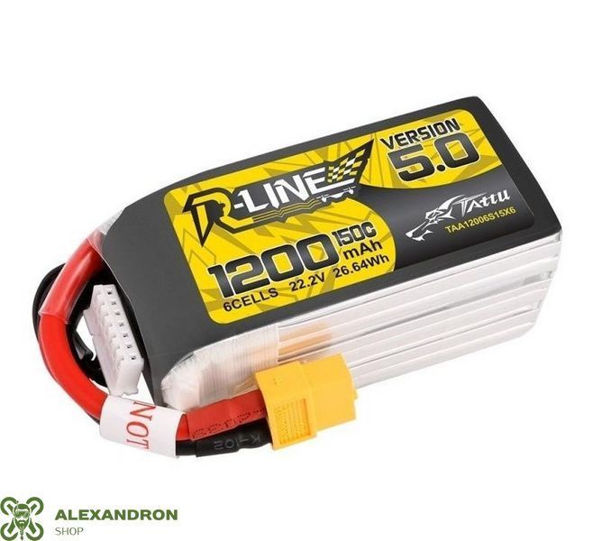 LiPo акумулятори 6S для FPV TATTU R-LINE 5.0 22.2V 1200mAh/1400mAh/1550mAh 150C  45747457777756 фото