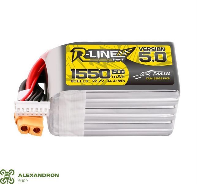 LiPo акумулятори 6S для FPV TATTU R-LINE 5.0 22.2V 1200mAh/1400mAh/1550mAh 150C  45747457777756 фото